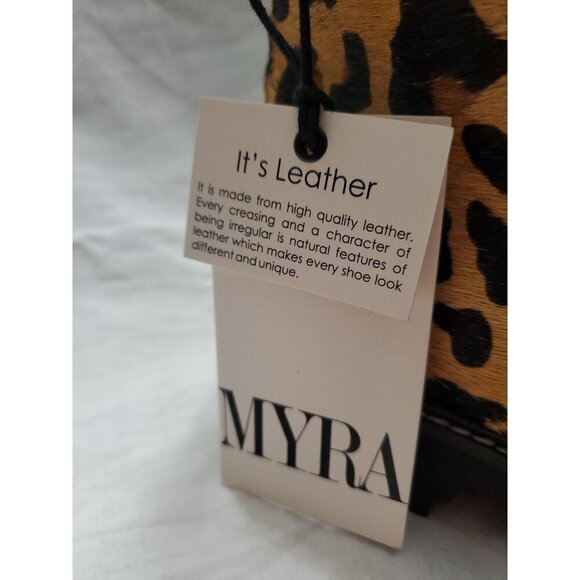 Myra Leopard Leather Inertia Boots Size 9 Lug Sole Boho 90's Y2K Grunge Hipster - Picture 2 of 12